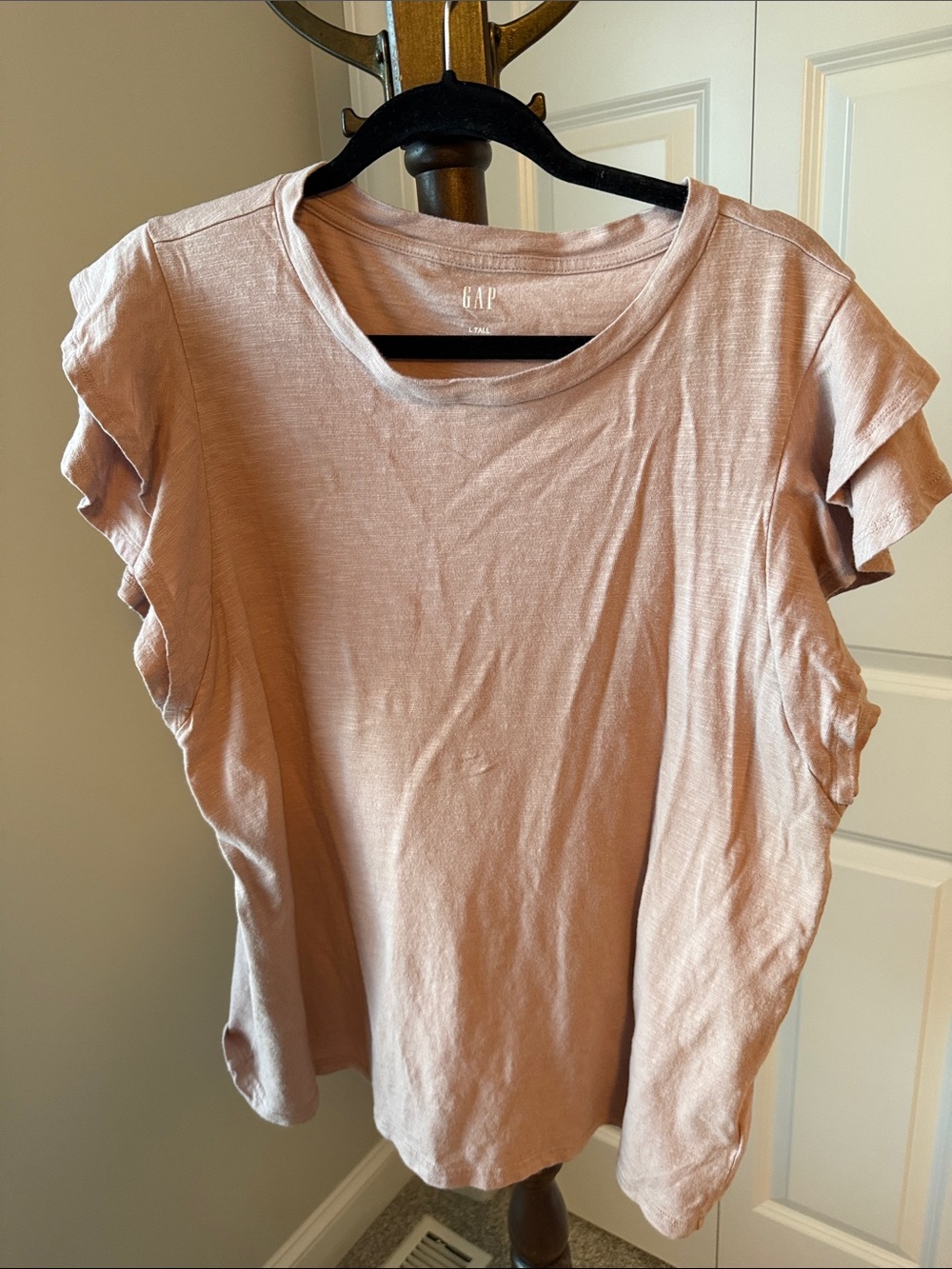 GAP Dusty Pink Ruffle Sleeve Short Sleeve Tee